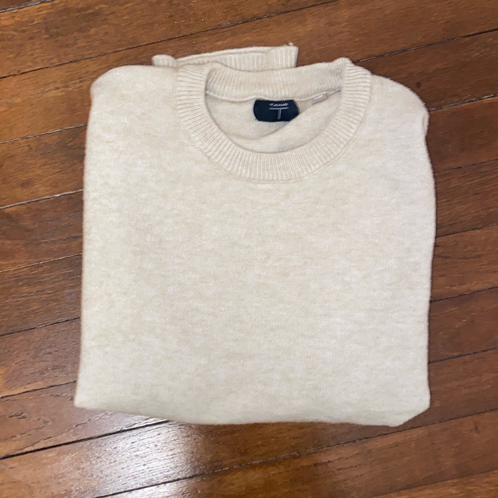 Tahari Cream Crew Neck Sweater